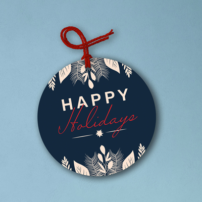 Blue Holiday Gift Tag