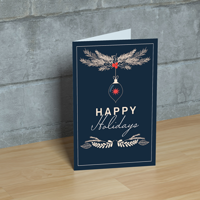 Blue Holiday Greeting Card